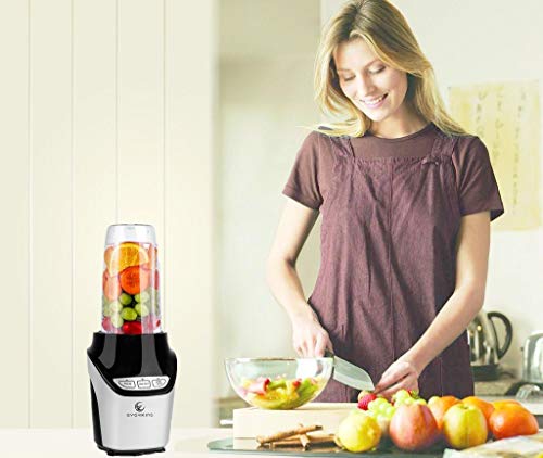 E EVERKING Blender, Smoothie Blender,Food Extractor Juicer,High-Speed Personal Blender for Shakes,Smoothies,Spices,1000W Coffee Grinder with Blending and Grinding Blades,Included 2-Piece BPA-Free Blender Bottles