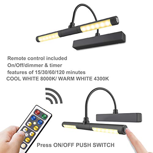 LUXSWAY Wireless Painting Light With Rotatable Light Head For Wall Art