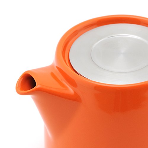FORLIFE Stump Teapot with SLS Lid and Infuser, 18Ounce, Carrot