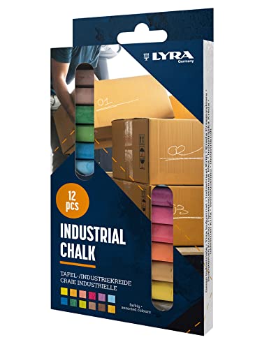 LYRA Gessetti industriali, colorati, confezione da 12 gessetti