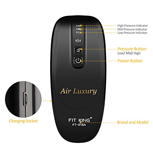 FIT KING Rechargeable Leg Massager for Circulation - Wireless & Tubeless Air Compression Massager Wrap for Leg and Arm Massage FT-015A - Thumbnail 5