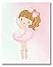 Cute Ballerina Dancer Girl Prints - Bedroom Playroom Wall Art Decor Prints - Set of 4 (8 Inches X 10 Inches) Photos