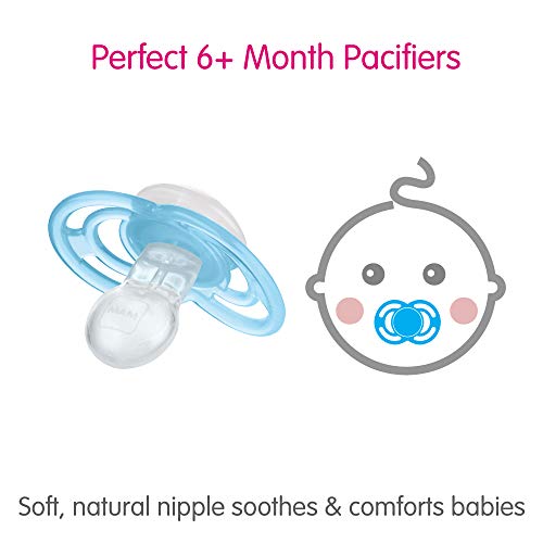 MAM Perfect Night Baby Pacifier, Patented Nipple, Glows in the Dark, 2