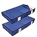ACMETOP Upgrade Ultra Large Under Bed Storage Bag, Solid Zipper & Carry Handles, Great for Comforters, Blankets, Duvet, linens,Bedding,Clothing,Sweaters (2-Pack, Navy)