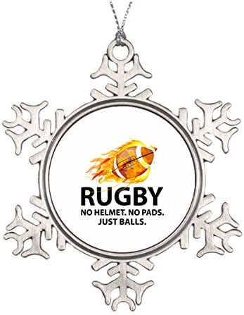 Rugby. No Helmet. No Pads. Just Balls. Ceramic Round Christmas Ornament