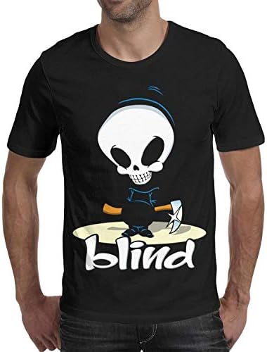 Wankens Mens Tshirt Cotton Short Sleeve Soft Blind-Skateboards-Logo- Tshirts