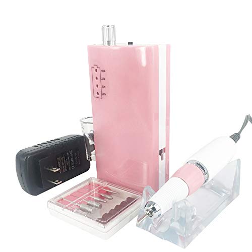 UZMEI Acrylic Electric Rechargeable Cordless Nail Drill,Portable Electric Nail File Machine for Nail Care