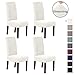 H.VERSAILTEX Stretch Dining Chair Covers Set of 4 Chair Covers for Dining Room Parsons Chair Slipcover Chair Protectors Covers Dining, Feature Textured Checked Jacquard Fabric, Off White