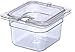 Carlisle 10317U07 StorPlus Sixth Size Polycarbonate Universal Flat Surface Notched Food Pan Lid, Clear