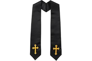 Reversible Clergy Stole with Embroidery Cross Clergy Mass Stole Wedding Church Minister Pastor Priest Shawls for Men Women
