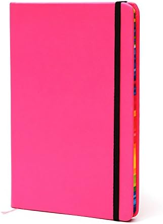 BIOBAY Classic Ruled Travel Notebook | Hardcover Writing Journal and Diary – Premium Lined Paper and Durable Design - 160 pages - Assorted Fluorescent Colors