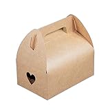Mannily 20pcs Packed Cookie Paper Box Brown Color Kraft Paper Cookies/Candy/Cake/Coffee/Tea/Nuts Bags Cute Pastry Containers for Cupcakes, Wedding Cake/Treat/Party Favors, Donuts, Desserts, Cookies