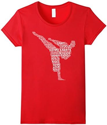 Women's Kenpo Karate Shirt: Love Word Cloud Art Premium Gift Large Red