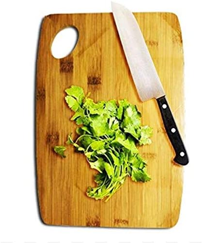 Wooden Chopping Board 2 Layered 100% Premium Organic Bamboo Cutting Board Multipurpose Serving Tray Rectangle Cutting Board for Kitchen Handed Handle (34 x 24 x 1 cm)