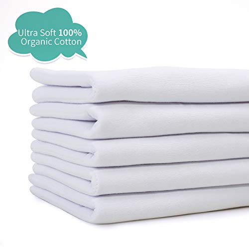 Baby Burp Cloth, 100% Organic Cotton Triple Layer Burp Cloth 19\'\'x9\'\' Large Size Premium Absorbent Burping Rags, 5 Packs Ultra Soft Towels Spit Up Cloths for Babies