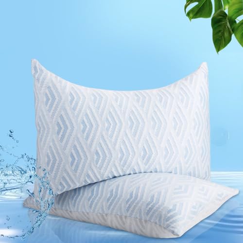 VAINOC Memory Foam Pillows Standard Size Set of 2,Side Sleeper Pillow for Neck and Shoulder Pain,Pillows for Sleeping,Adjustable Cooling Neck Pillow with Washable Removable Cover