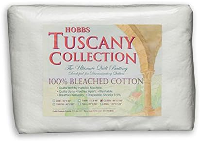 Hobbs TB96 Batting Tuscany Bleached Cotton, 96" x 108"/Queen