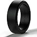 BONDWELL Silicone Wedding Ring for Men (Black) Safe, Durable Mens Rubber Wedding Band for Active Athletic Male Life, Military, Fitness, Work & Workout (Size 10)