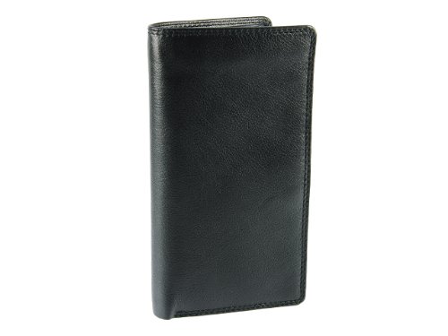 Visconti Heritage-12 Soft Leather Checkbook Wallet (Black)