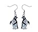 Aqua 79 Penguin Earrings - Cute Penguin Charm with Fish Hook Earrings, Sparkling Earrings with Rhinestone Crystals, Cute ocean Life Animal Penguin Earrings For Girls, Elegant Penguin Gift Earrings