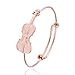 SENFAI Music Lover Violin Stretch Bangle Bracelet Jewelry Gifts (Rose gold)