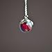 Red Rose Real Flower Glass Ball Pendant 925 Sterling Silver Chain Necklace