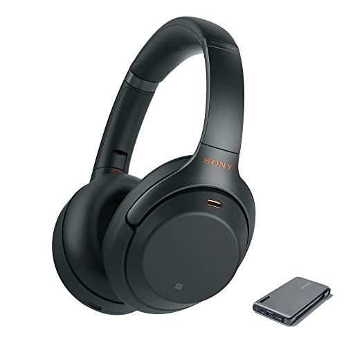 Sony WH1000XM3 Wireless Noise Canceling Over Ear Headphones, Black (WH-1000XM3/B) with Power Bank Portable Charger