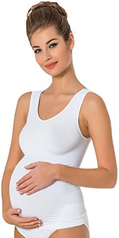 Doyenna - Soft Seamless V-Neck sleeveless with high-performance belly support Maternity Tank &amp; Maternity Camisole Designs for Pregnancy &amp; Maternity's Body (Large, Black)