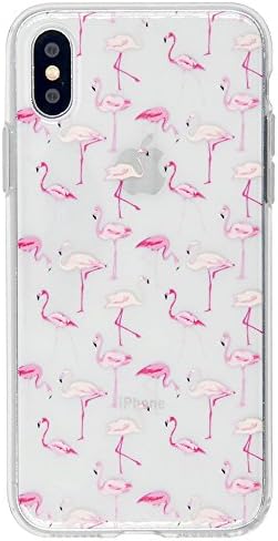 iPhone X Case, OFFAY Transparent Clear Flexible Soft Silicone (TPU) Protection Case, Unique Pattern Case Cover for Apple iPhone X - Flamingos