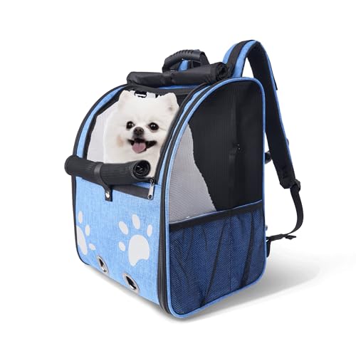 Dog Backpack for Small & Medium Dogs - Adjustable Pet Carrier for Travel & Hiking, Hands-Free Puppy Backpack with Storage Pockets,for Hiking Walking Outdoor