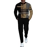 Men's half zip round neck sports shirt pants two-piece set, casual polo shirt, exercise golf jogging pants set