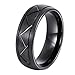 L-Ring 8MM Tungsten Ring Wedding Band for Men with Groove and Matte Finish Comfort Fit, Size 6-14