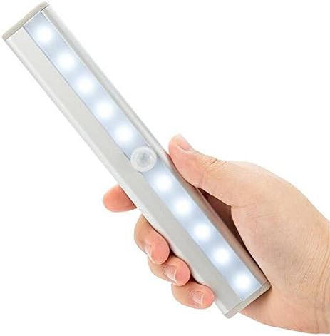 weget 10-led Motion Sensing with Magnetic Strip Wireless sensor Stick-on Anywhere Under Cabinet Lighting Portable LED Night Light Stairs Light Battery Operated (10 leds -1 pack)