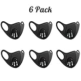 Stosts Anti Dust Face Mouth Masks with Valve, Unisex Black N95 Respirator Safety Masks, Reusable Washable 3D Fashion Masks for Running Cycling Camping Traveling Outdoor Activities Adults Men Women