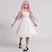 Girl's White Chiffon Ruffled Pleated Braces Suspender Skirt Party Dress Luka Cosplay Dress