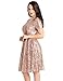 ACKKIA Womens Sequin Cocktail Party Short Sleeves Bridesmaid A Line Skater Dress