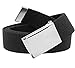 Boys School Uniform Silver Flip Top Military Belt Buckle with Canvas Web Belt