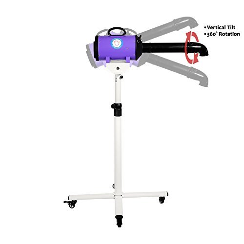 Flying Pig High Velocity Dog Pet Stand Grooming Dryer w/ Variable Air Speed & Heat (Purple)