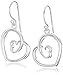 Amazon Essentials Sterling Silver Double Heart Drop Earrings, (previously Amazon Collection)