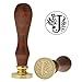 Yoption Initial Alphabet Wax Seal Stamp, Retro Letter J Sealing Wax Stamp Brass Head Wooden Handle for Wedding Party Invitation Envelopes