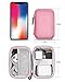 [2 Pcs] Earbuds Carrying Case, ASMOTIM Hard Case Pink Pouch EVA Hard Carrying Pouch Headphone Case Portable Travel Earphone Case Pouch for Headset Charge Cable USB Key with Durable Exterior -Pinkthumb 1