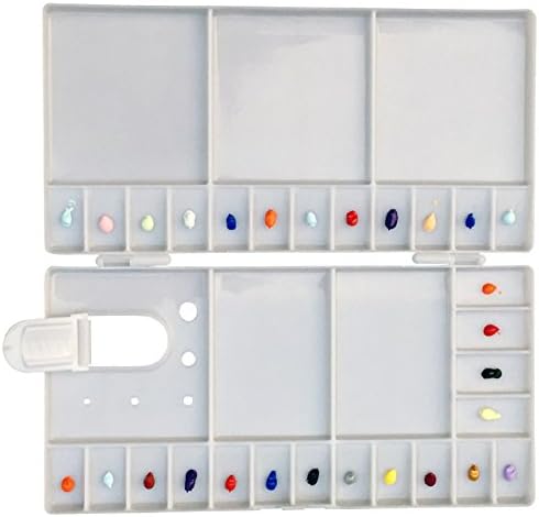 Nafast Plastic large Folding Paint Tray Palettes with 33 Mixing Tray and Oil Paint with 1 Paint Brush