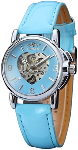 MUULEYS Fashion Women Self Wind Auto Mechanical Watch New Heart Shaped Mechanical Wrist Watch