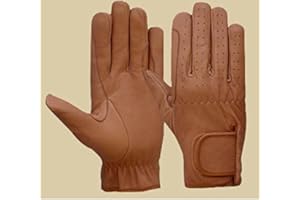 MUSTANG EQ Horse Riding Men's Gloves All Leather 100% Real Leather TAN, Dark Brown & Black Premium Quality Gents Equestrian Gloves