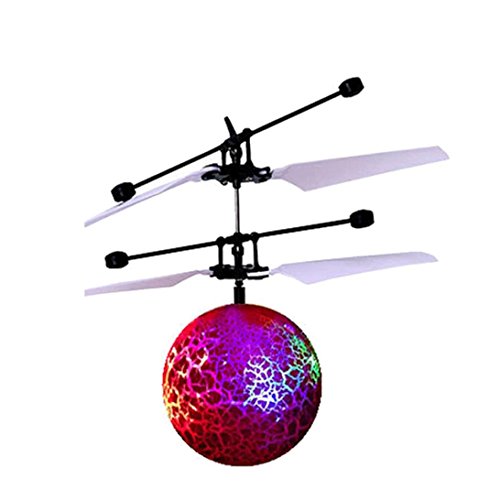 2016 New Arrival! Owill RC Toy EpochAir RC Flying Ball, RC Drone Helicopter Ball Built-in Shinning LED Lighting for Kids Teenagers Colorful Flyings for Kids Toy Gift - Red
