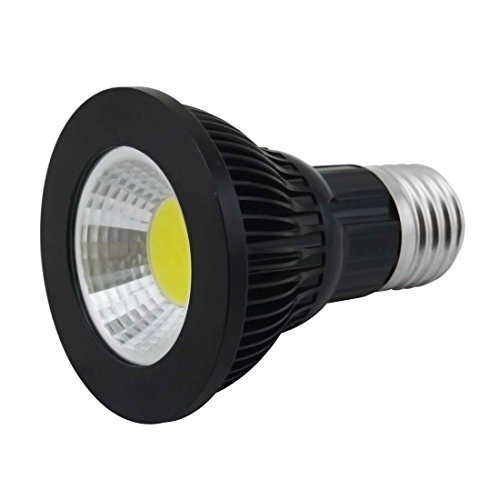 GREXISTAR 110V PAR20 9W E27 COB LED Spot Light Transparent Cover Cool White Dimmable, Black Case