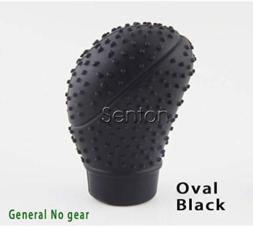 Tamaha Car Silicone Gear Shift Head Cover For Renault Duster Laguna Megane 2 3 Logan Captur Clio For Saab 9-3 9-5 93 For MG 3 ZR - (Color Name: Oval Black)