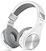 Riwbox Bluetooth Headphones, XBT-80 Folding Stereo Wireless Bluetooth Headphones Over Ear with Microphone and Volume Control, Wireless and Wired Headset for PC/Cell Phones/TV/iPad (Silver White)