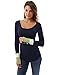 PattyBoutik Women's Scoop Neck Color Block Long Sleeve Blouse