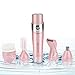 Miserwe 5 in 1 Womens Electric Razor Painless IPX4 Waterproof Bikini Trimmer Facial Brush with Cordless Rechargale USB Charging Nose Trimmer Eyebrow Trimmer Body Shaver Facial Shaver for Women